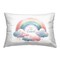 Rainbow with Soft Hearts Design by Amanda Greenwood Outdoor Printed Pillow